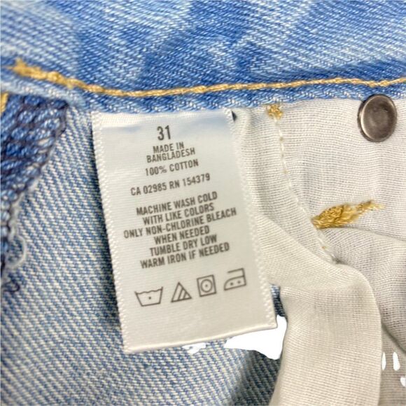 Aeropostale Aero Men's Slim Light Wash Distressed Cuffed Jean Denim Shorts US 31 - Picture 14 of 14